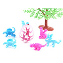 6 Pieces Crack Dinosaur Eggs Hatching Toy with Mini Dinosaur Figures Inside - C