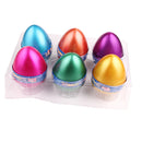 6 Pieces Crack Dinosaur Eggs Hatching Toy with Mini Dinosaur Figures Inside - B