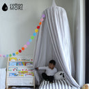 Mosquito Net Bed Canopy Dome Princess Cotton Cloth Tent Kids Room Decor Gray