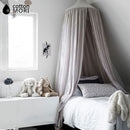 Mosquito Net Bed Canopy Dome Princess Cotton Cloth Tent Kids Room Decor Gray