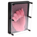 Plastic 3D Image Captor Pin Art Sculpture Hand Mould with Frame Home DÃ©cor Office Toy - Pink Medium