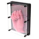 Plastic 3D Image Captor Pin Art Sculpture Hand Mould with Frame Home DÃ©cor Office Toy - Pink Medium
