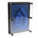 3D Pin Art Sculpture Different Shapes Hand Mold Desktop Toy - Blue Medium