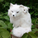Vivid Simulation Plush Animal Model Figures Home Decoration Kids Toy Birthday Gift - Mother & Son Fox