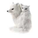 Vivid Simulation Plush Animal Model Figures Home Decoration Kids Toy Birthday Gift - Mother & Son Fox