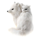 Vivid Simulation Plush Animal Model Figures Home Decoration Kids Toy Birthday Gift - Mother & Son Fox