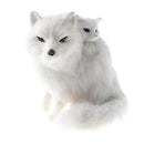 Vivid Simulation Plush Animal Model Figures Home Decoration Kids Toy Birthday Gift - Mother & Son Fox