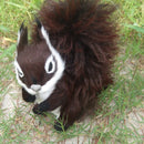 Vivid Simulation Plush Animal Model Figures Home Decoration Kids Toy Birthday Gift - Dark Brown Squirrel