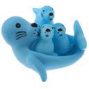 4Pcs PVC Baby's Bath Toy Sounding Blue Sea Lion Toy Floating Animal Squeaky Science Toy