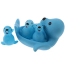 4Pcs PVC Baby's Bath Toy Sounding Blue Sea Lion Toy Floating Animal Squeaky Science Toy
