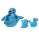 4Pcs PVC Baby's Bath Toy Sounding Blue Sea Lion Toy Floating Animal Squeaky Science Toy