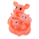 4 Pieces Cute Rubber Squeaky Pig Family Kids Baby Toddler Bathing Toy