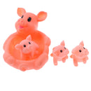 4 Pieces Cute Rubber Squeaky Pig Family Kids Baby Toddler Bathing Toy