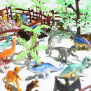 90PCS Mini Jurassic Dinosaur Animal & Tree Scene Playset Kits Toys