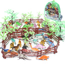 90PCS Mini Jurassic Dinosaur Animal & Tree Scene Playset Kits Toys
