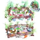 90PCS Mini Jurassic Dinosaur Animal & Tree Scene Playset Kits Toys