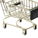 Mini Metal Shopping Cart Salesman Sample Kids Pretend Play Toy - Gold S