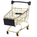Mini Metal Shopping Cart Salesman Sample Kids Pretend Play Toy - Gold S