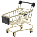 Mini Metal Shopping Cart Salesman Sample Kids Pretend Play Toy - Gold S