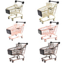 Mini Metal Shopping Cart Salesman Sample Kids Pretend Play Toy - Gold S