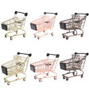 Mini Metal Shopping Cart Salesman Sample Kids Pretend Play Toy - Gold S