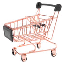 Mini Metal Shopping Cart Salesman Sample Kids Pretend Play Toy Rose - Rose Gold S