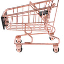 Mini Metal Shopping Cart Salesman Sample Kids Pretend Play Toy Rose - Rose Gold S