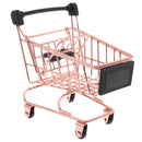 Mini Metal Shopping Cart Salesman Sample Kids Pretend Play Toy Rose - Rose Gold S