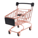 Mini Metal Shopping Cart Salesman Sample Kids Pretend Play Toy Rose - Rose Gold S