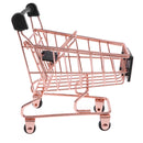 Mini Metal Shopping Cart Salesman Sample Kids Pretend Play Toy Rose - Rose Gold S