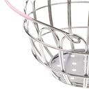 Kids Mini Metal Supermarket Shopping Basket For Kitchen Fruit Vegetable Food Grocery Storage Pretend Play Tools Toy Gifts Round Pink