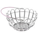 Kids Mini Metal Supermarket Shopping Basket For Kitchen Fruit Vegetable Food Grocery Storage Pretend Play Tools Toy Gifts Round Pink