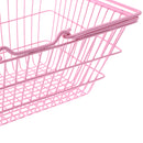 Kids Mini Metal Supermarket Shopping Basket For Kitchen Fruit Vegetable Food Grocery Storage Pretend Play Tools Toy Gifts Pink M