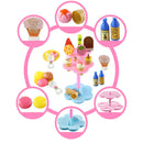 22pcs Ice Cream Desserts Tower Stand Pretend Play Food Toy Set For Kids