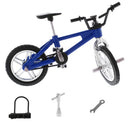 1:24 Scale Alloy Finger Bike Toy Mountain Bicycle Diecast Model w/Lock Wrench Desk Gadget Stocking Fillers Â–Blue