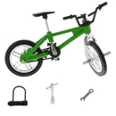 1:24 Scale Alloy Finger Bike Toy Mountain Bicycle Diecast Model w/Lock Wrench Desk Gadget Stocking Fillers Â–Green