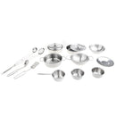 16 Pieces Metal Silver Mini Kitchen Cookware Utensil Simulation Chef Toy Kids Preschool Cooking Play Tool Set Kids Gift