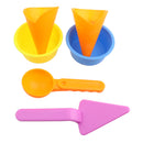 Set Of 6 Plastic Sand Molds Beach Ice Cream Cone Molds Sand Box Kids Toy
