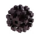 Challenge Yourself - Wooden Brain Teaser Kong Ming Lock Burr Puzzle Intelligence Game Kids/Adults Toy Â–Black