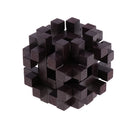 Challenge Yourself - Wooden Brain Teaser Kong Ming Lock Burr Puzzle Intelligence Game Kids/Adults Toy Â–Black