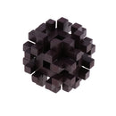 Challenge Yourself - Wooden Brain Teaser Kong Ming Lock Burr Puzzle Intelligence Game Kids/Adults Toy Â–Black