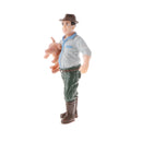 Simulation People Model Action Figures Kids Educational Toy Gift - Farmer Holding Pig