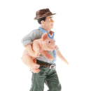 Simulation People Model Action Figures Kids Educational Toy Gift - Farmer Holding Pig
