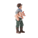 Simulation People Model Action Figures Kids Educational Toy Gift - Farmer Holding Pig
