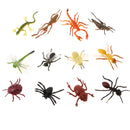 Lots of 12 Pieces PVC Plastic Animal Insects Dragonfly Spider Models Figures Kids Educational Toy Party Bag Fillers