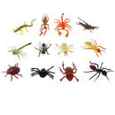 Lots of 12 Pieces PVC Plastic Animal Insects Dragonfly Spider Models Figures Kids Educational Toy Party Bag Fillers