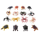 Lots of 16 Pieces PVC Tortoise Crab Models Figures Kids Educational Toy Party Bag Fillers