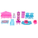 12Pcs Kids Pretend Role Play Toy, Doll House Living Room Furniture Toy with Sofa, Chairs, TV Cabinet and Other Furniture