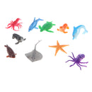 10Pcs Sea Animal Figures Toy Play Set, Plastic Toy, Seal, Octopus, Dolphin, Sea Turtle, Party Favors, DIY Decor, Kids Pretend Toy