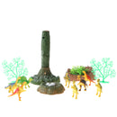 Jurassic Dinosaur Figures Toy Play Set, 12 Pieces Plastic Assorted Dinosaur Toys with Tree, Pond and Nest Model, Kids Pretend Toy